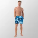 Summer Camo Swim Trunks Sky Blue Camo Front