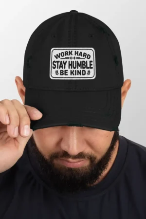 Work Hard - Distressed Dad Hat